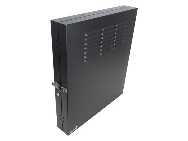 NavePoint 2U Low Profile Vertical Wall Mount Enclosure 36" Server Depth Patch Panel Cabinet Black