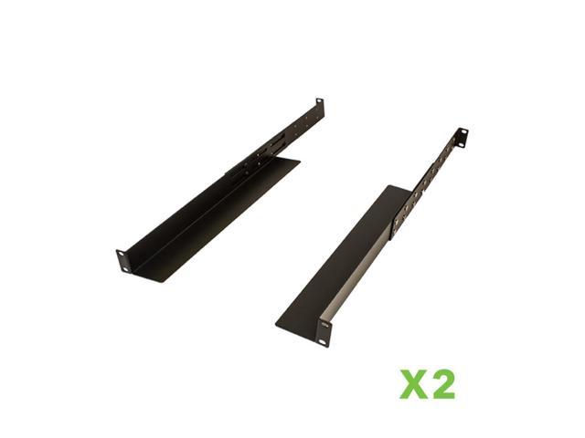 NavePoint Adjustable Rack Mount Server Shelf Shelves Rail Rails 1U 2-pack