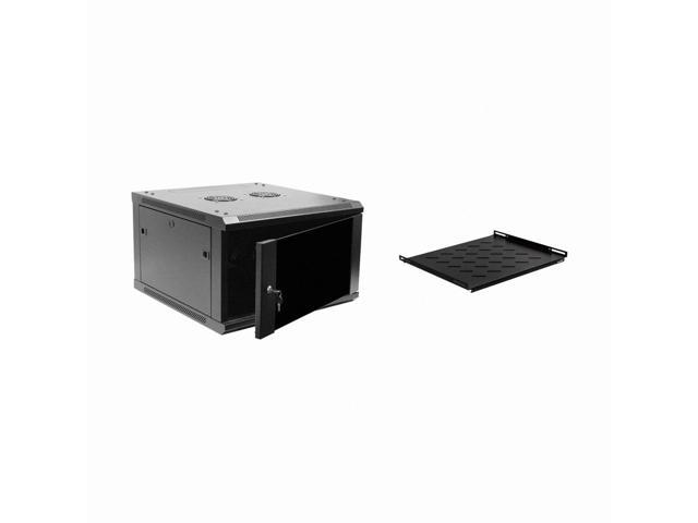 Navepoint 6U Wallmount Networking Cabinet 600mm Depth with Shelf, Fans