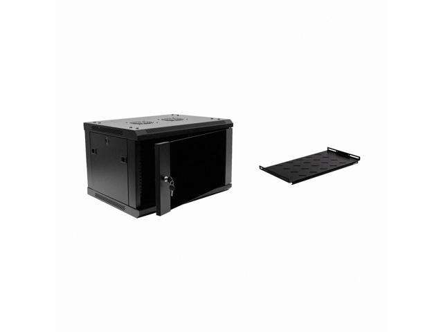 Navepoint 6U Wallmount Networking Cabinet 450mm Depth with Shelf, Fans