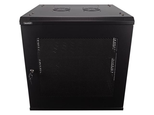 Navepoint 12U Wallmount Networking Perforated Cabinet 450mm Depth with Shelves, Fans