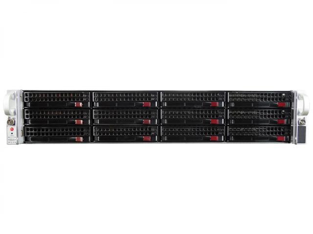 SuperMicro SuperServer 6028U-TR4T+, 2x 2.2GHz 10-Core CPU, 16GB DDR4 RAM, AOC-S3108L-H8iR 2GB, 12x Trays, 4x 10GbE RJ45, IPMI