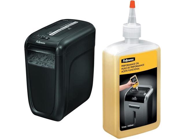 Powershred 60Cs 10-Sheet Cross-Cut Paper and Credit Card Shredder with SafeSense Technology (4606001),Black & Fellowes 35250 Powershred Performance Oil, 12 oz. Bottle w/Extension Nozzle