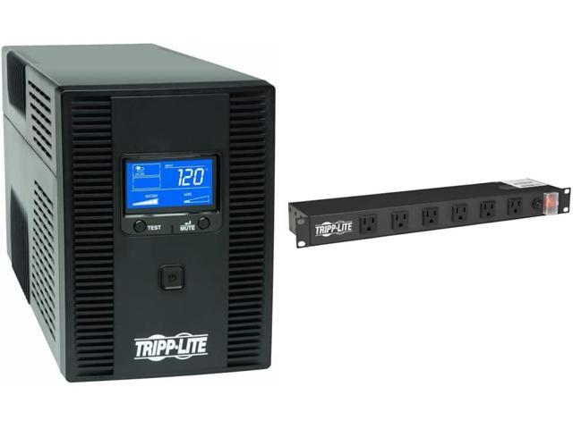 Tripp Lite SMART1500LCDT 1500VA 900W UPS Battery Back Up, AVR, LCD Display, Line-Interactive, 10 Outlets, 120V, USB, Tel & Coax Protection, 3 Year Warranty & Dollar 250,000 Insurance Black