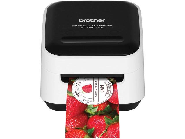 Brother VC-500W Versatile Compact Color Label and Photo Printer with Wireless Networking, White, 3.8" x 4.4" x 4.6" (VC500W)