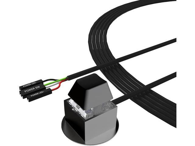 Desktop Computer Power Switch Power Supply Control Adapter Cable 2M External PC Power Button ATX Desktop Computer Case Motherboard Switch On Off Power SW Cables Black