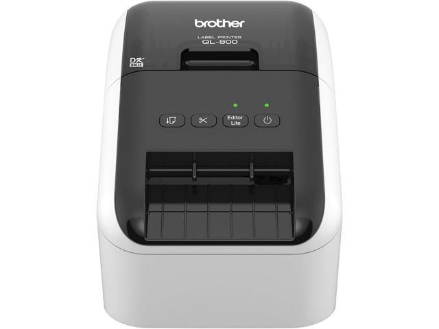 Brother QL-800 High-Speed Professional Label Printer, Lightning Quick Printing, Plug & Label Feature, Brother Genuine DK Pre-Sized Labels, Multi-System Compatible – White Printing Available