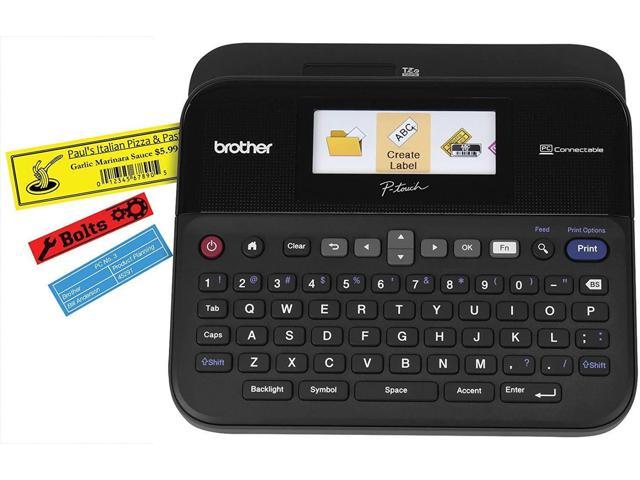 Brother PT-D600VP Label Maker, USB 2.0, P-Touch Label Printer, Desktop, QWERTY Keyboard, Colour Screen, Up to 24mm Labels, Includes Carry Case/AC Adapter/USB Cable/24mm Black on White Tape Cassette