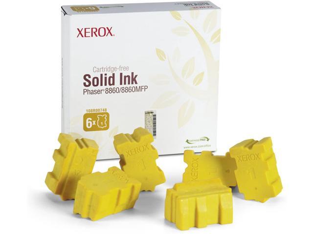 Xerox Phaser 8860 Yellow 6 Ink Sticks Solid Ink (14,000 Pages) - 108R00748