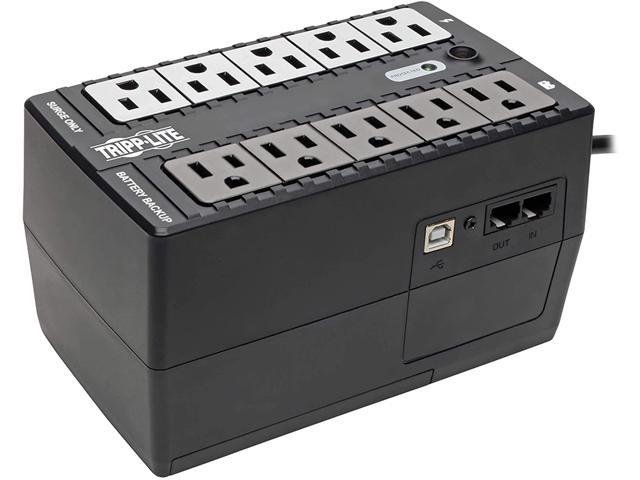Tripp Lite 550VA UPS Desktop Battery Back Up, 8 Outlet, 300W 120V Standby, Ultra-Compact, USB, 3 Year Warranty & $100,000 Insurance (INTERNET550U) WHITE