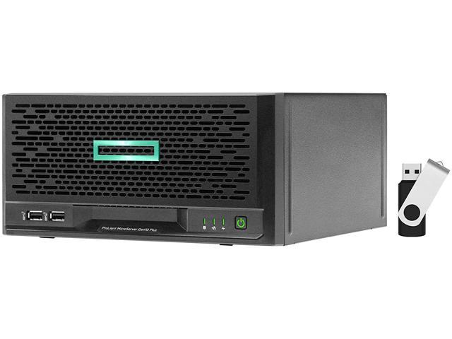 HP ProLiant MicroServer Plus Gen10 Bundle with 16GB USB Flash Drive, Intel Xeon E-2224, 8GB DDR4, RAID, No Drives