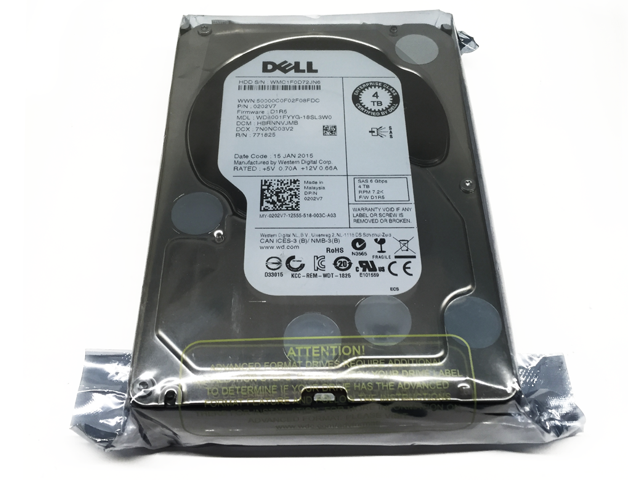 Dell Certified 4TB SAS 6GB/s 3.5" Hard Drive 7.2K Enterprise Class 0202V7 HD Dell Poweredge Server PowerVault Storage WD4001FYYG-18SL3W0