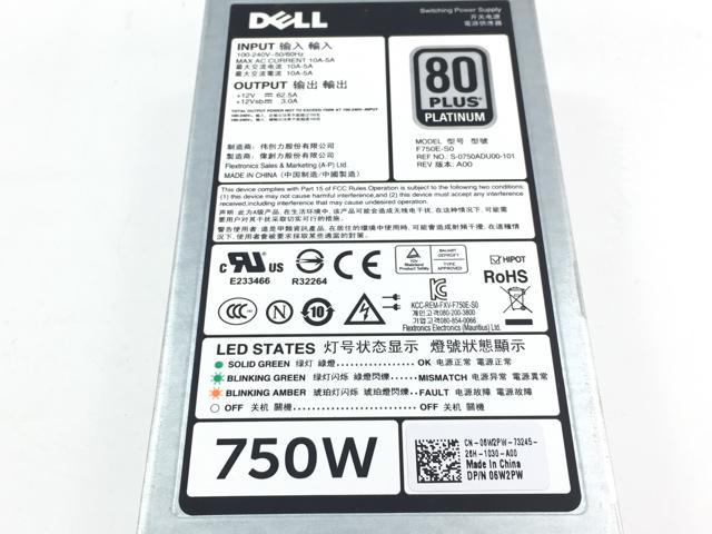 S-0750ADU00-101 DELL POWEREDGE R520 R620 R720 HOT PLUG 750W POWER SUPPLY