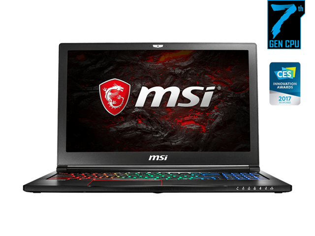 MSI GS63VR 7RF Stealth Pro 15.6" FHD Gaming Laptop ( Intel Core i7-7700HQ 2.80Ghgz, 16GB Ram Memory, 256GB SSD + 1TB Hard Drive, Nvidia GeForce GTX 1060 6GB Graphics, Windows 10 Home ) Grade A
