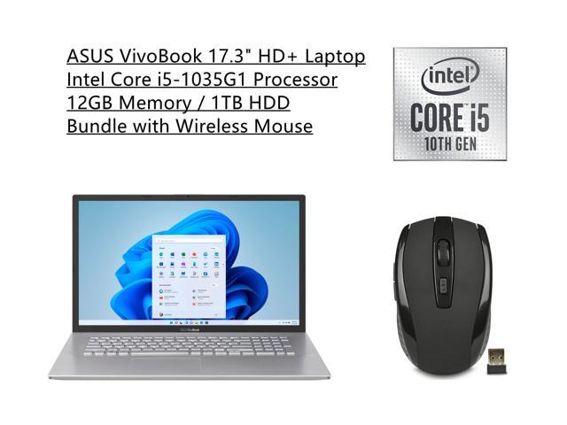 New ASUS VivoBook 17.3" HD+ Energy-efficient LED Flagship Laptop | Intel Core i5-1035G1 Processor | 12GB RAM | 1TB HDD | HDMI | Windows 11 Home in S Mode | Silver | Bundle with Wireless Mouse