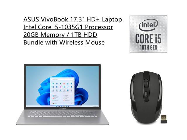 New ASUS VivoBook 17.3" HD+ Energy-efficient LED Flagship Laptop | Intel Core i5-1035G1 Processor | 20GB RAM | 1TB HDD | HDMI | Windows 11 Home in S Mode | Silver | Bundle with Wireless Mouse