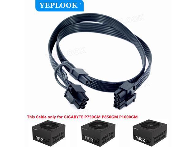 PCIe 8Pin to 8Pin 6+2Pin Single 8Pin GPU Cable 60CM For GIGABYTE Gold Fully Modular PSU P750GM 750W, P850GM 850W, P1000GM 1000W