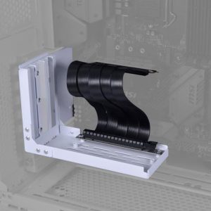 Lian-Li O11DE-1W Vertical Graphics Card Holder for O11 Dynamic EVO White, PCI-E 4.0 Riser Cable Included —O11DE-1W