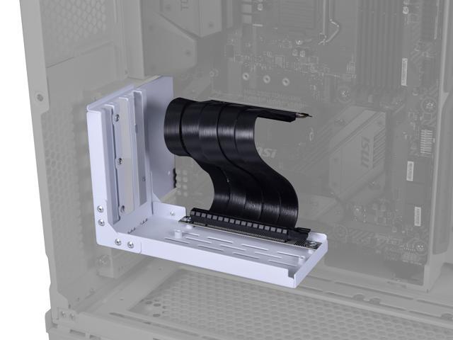 Lian-Li O11DE-1W Vertical Graphics Card Holder for O11 Dynamic EVO White, PCI-E 4.0 Riser Cable Included ---O11DE-1W