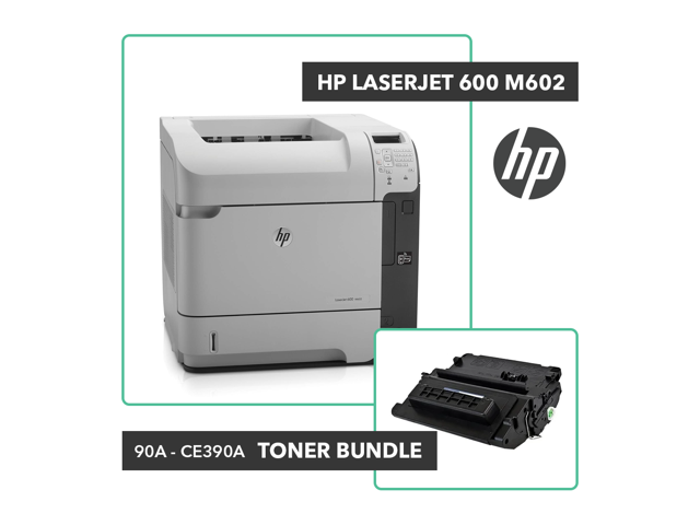 HP LaserJet 600 M602  Printer Toner Bundle W/ HP OEM 90A CE390A