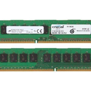 Crucial 8GB Single DDR3/DDR3L 1600 MT/s (PC3-12800) DR x8 ECC UDIMM 240-Pin Memory – CT102472BD160B