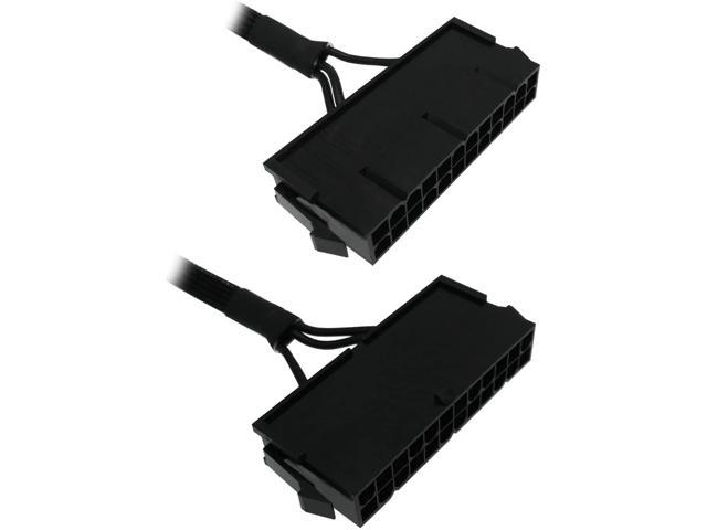 COMeap 24 Pin ATX Red LED Power On/Off Switch Jumper Bridge Adapter Braided Cable 21.5-inch(55cm)