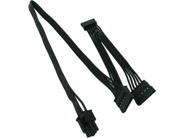 COMeap 6 Pin male to 3x 15 Pin SATA Female Hard Drive Power Adapter Cable for Seasonic Antec Modular Power Supply 20-in(50cm)