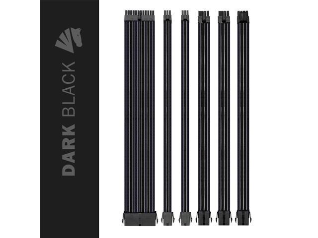 Asiahorse Customization Mod Sleeve Extension Power Supply Cable Kit 18AWG ATX/EPS/8-pin PCI-E/6-pin PCI-E (Black)