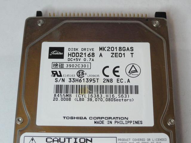 Toshiba HDD MK2018GAS 20 GB 2.5" Internal Hard Drive