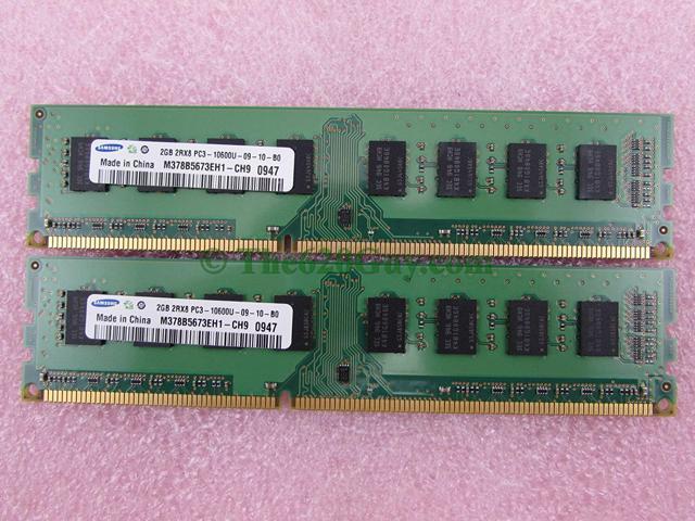 Samsung 4GB 2x 2GB 2Rx8 PC3-10600U DDR3 1333 Desktop Memory Kit M378B5673EH1/FH0