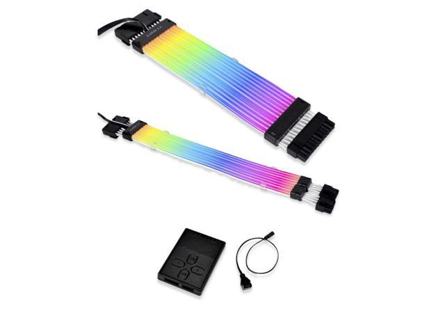 LIAN LI STRIMER PLUS V2 24 Pin and LIAN LI STRIMER PLUS V2 8 Pin Combo, Addressable RGB Power Extension Cable and Addressable RGB VGA Power Cable, Include Controller for L-Connect 3.0