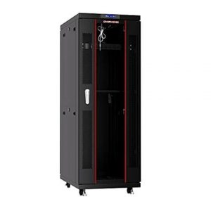 Sysracks Server Rack 42U Network Enclosure 39 inch Deep Data Cabinet on Wheels – Fully Locking Network Rack – Thermostat – LCD Screen – Power Strip