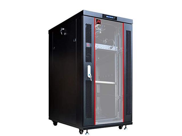 Server Rack - Locking Cabinet - Network Rack Cabinet Enclosure - 22U - Rack Mount - 32 Inch Deep - Server Cabinet - on Casters - Rack Shelf - Cooling Fan - Thermostat - Sysracks - SRF (SRF22.6.8)