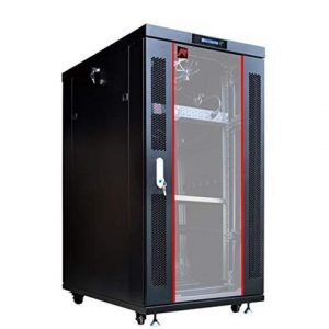 Sysracks 22U Server Rack IT Network Data Deep Rack Cabinet Enclosure – LCD Screen – Thermostat – PDU – Casters – 4 Fans – Shelf – Dust Tight Grommets