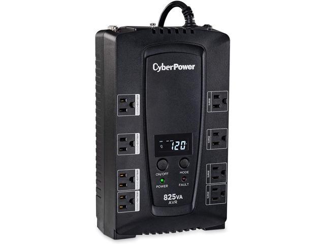 CyberPower CP825AVRLCD Intelligent LCD UPS System, 825VA/450W, 8 Outlets, AVR, Compact