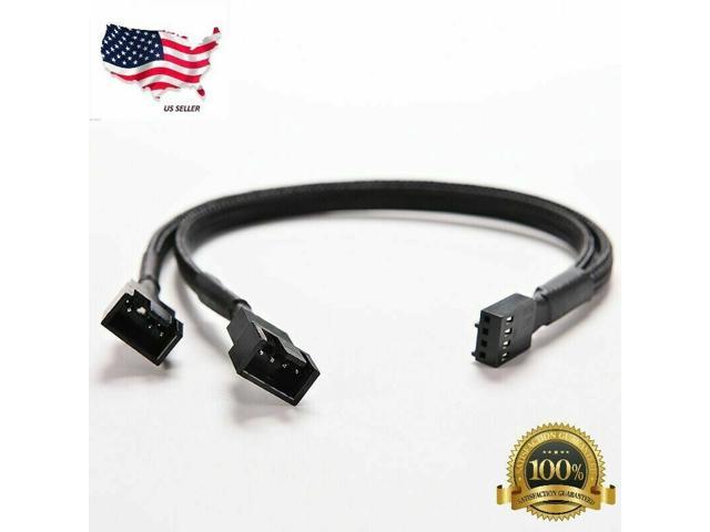 4PCS 4-Pin PWM to Dual PWM Sleeved Computer Case Fan Power Y-Splitter Adapter Cable