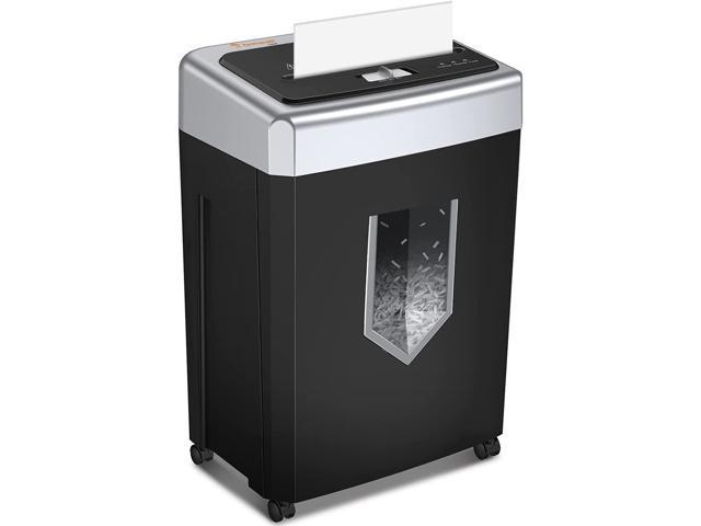 14-Sheet Office Paper Shredder, 40-Minute Home Office Heavy Duty Shredder, Cross Cut Shredder for Home Use, CDs, Mails, Staple, Clip, with 4 Casters (C169-B)