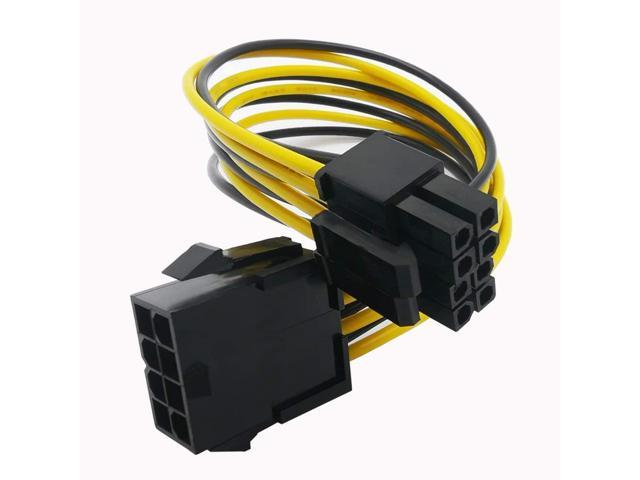 8 Pin CPU Power Cable / Adapter (8 Inch 18AWG) 8 Pin Male (4+4) to 8 Pin Female Connector ATX 12V Internal Power Extension Cable