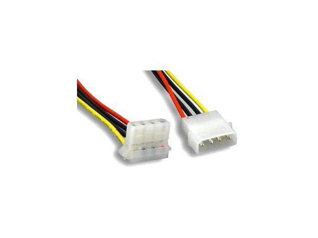 Kentek 8 Inch 8 4 Pin Molex 5.25 Male to Right Angle 90 Degree 4 Pin Molex 5.25 Female M/F IDE DC Internal Computer PC Power Cable Adapter Cord