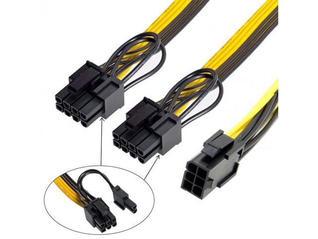 Xiwai Cable PCI-E PCI Express ATX 6Pin Male to Dual 8Pin & 6Pin Female Video Card Extension Splitter Power Cable