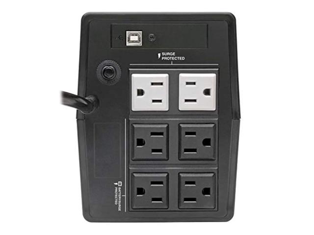Tripp Lite 600VA UPS Battery Backup, Desktop UPS, 6 Outlets, USB, 360W, 120V, 50/60Hz, 2 Year Warranty  and  $100, 000 Insurance (BC600TU), Black (BC600TU)