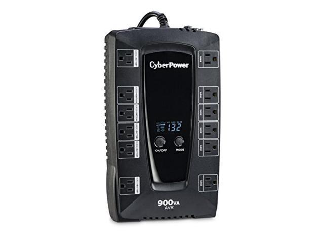 CyberPower AVRG900LCD Intelligent LCD UPS System, 900VA/480W, 12 Outlets, AVR, Compact