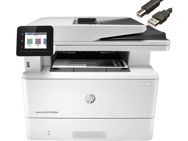HP Laserjet Pro MFP M428fdn Monochrome Laser All-in-One Printer, Print Scan Copy Fax, Automatic 2-Sided Printing, 40 ppm, 250-sheet, 1200 x 1200 dpi, 512 MB, Bundle with JAWFOAL Printer Cable