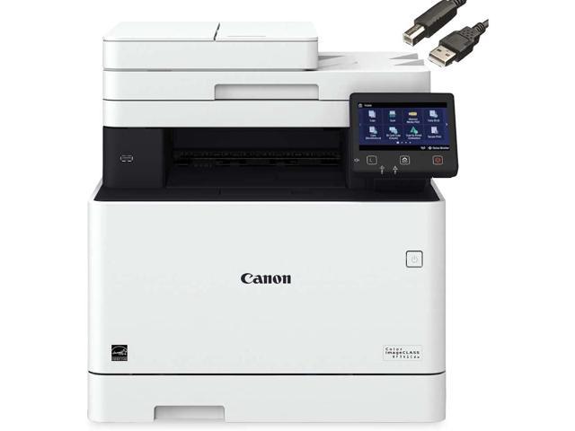 Canon imageCLASS MF741Cdw Wireless Color All-in-One Laser Printer-Multifunction-Up to 28 ISO ppm-Mobile-Ready, Duplex Laser Printer Compatible with Alexa, Bundle with JAWFOAL Printer Cable
