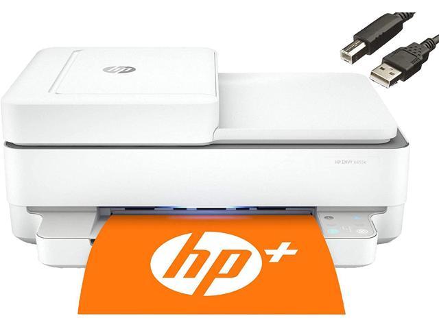 HP Envy Wireless Color All-in-One Printer, Automatic 2-Sided Printing, Auto Document Feeder, Print Scan Copy Fax, 1200 x 1200 dpi, 135 Sheets, 256 MB, Bundle with JAWFOAL Printer Cable