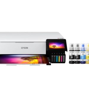 Epson EcoTank Photo ET-8550 Wireless Wide-Format Color All-in-One Supertank Printer with Scanner, Copier, Ethernet and 4.3-inch Color Touchscreen, Bundle with JAWFOAL Printer Cable