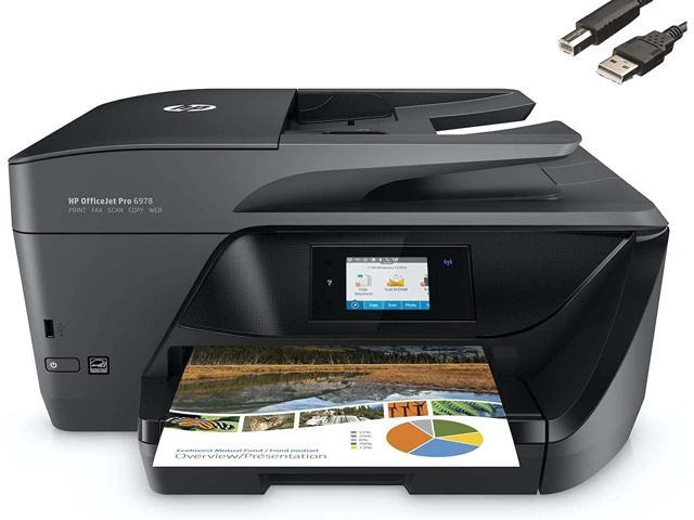 HP OfficeJet Pro 6978 All-in-One Wireless Printer, Print, Scan, Copy, Fax for Office,Up to 20 ppm Print Speed,Instant Ink Ready-2.65" CGD TouchscreenCompatible with Alexa,with JAWFOAL Printer Cable