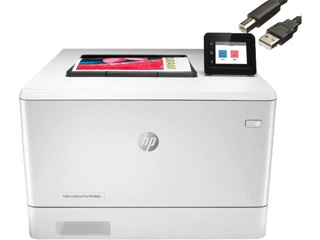 HP Color Laserjet Pro M454dw Wireless Laser Printer, Double-Sided, Mobile Printing, 28 ppm, 250-Sheet, Built-in Wi-Fi, Security Features, JAWFOAL Printer Cable