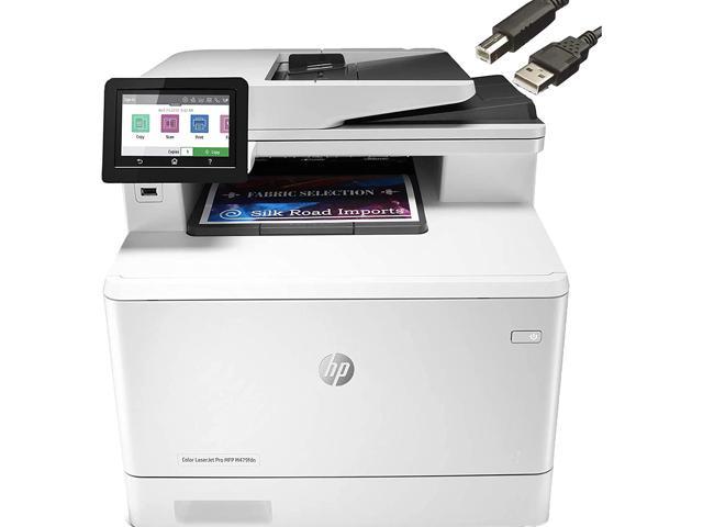 HP Color Laserjet Pro M479fdn All-in-One Laser Printer, Print Scan Copy Fax, Automatic 2-Sided Printing, 600x1200 dpi, 750-sheet, 28 ppm, 512MB, Works with Alexa, Bundle with JAWFOAL Printer Cable