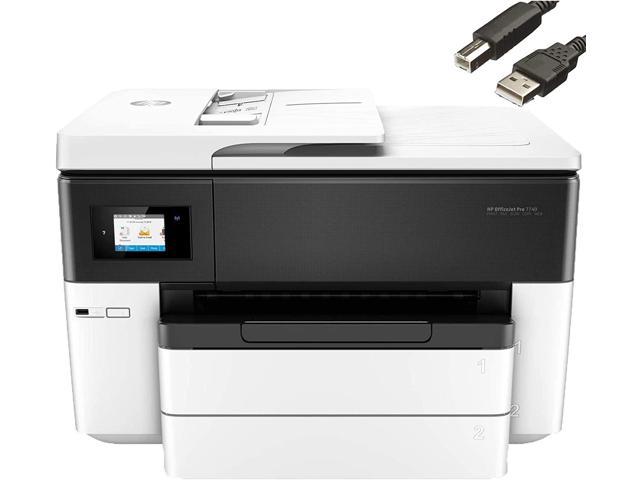 HP OfficeJet Pro Series Wide-Format Color Inkjet All-in-One Printer, Print Scan Copy Fax, Wireless Printing, Works with Alexa, Bundle with CEFESFY Printer Cable